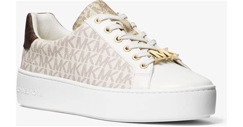 vanilla colore logo sneakers michael kors|michael kors poppy sneakers.